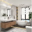 Contemporary Wall Hung Vanity Unit with Double Sink OBV22-PH