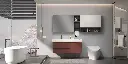 Red and White Bathroom Vanity BLWY23001