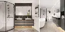 Grey Vanity with Black Countertop OBV22-TR