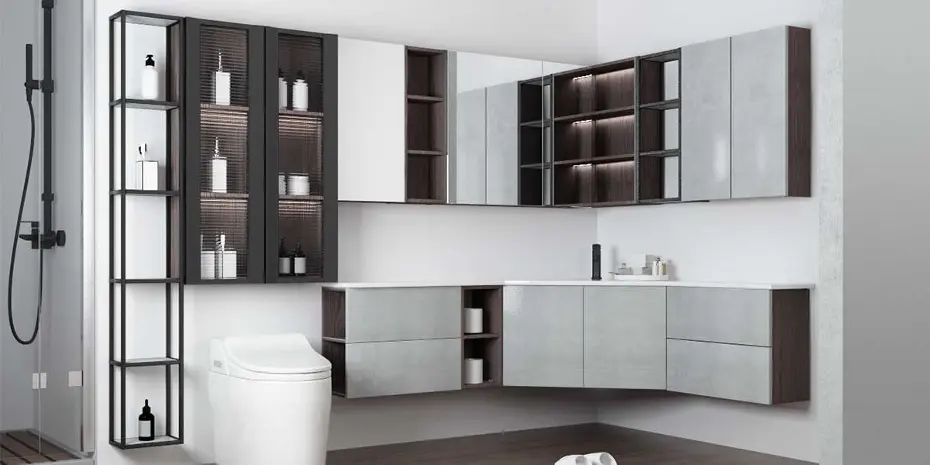 L-shaped Bathroom Vanity PLWY20098